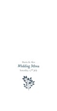 Wedding Menus Verdure Bouquet Blue