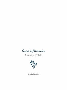 Verdure bouquet blue guest information cards Verdure bouquet blue guest information cards