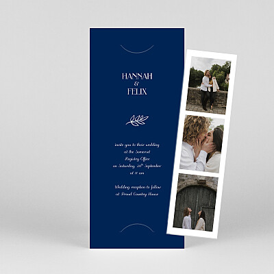 Subtle sprig (bookmark) blue rustic wedding invitations Subtle sprig (bookmark) blue rustic wedding invitations