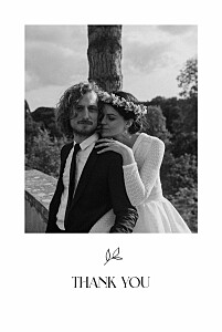Subtle sprig (4 pages) portrait white wedding thank you cards Subtle sprig (4 pages) portrait white wedding thank you cards