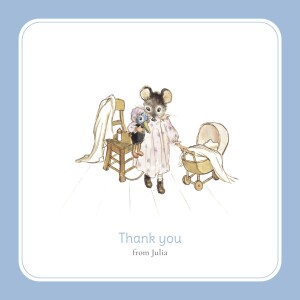 Baby Thank You Cards Ernest and Célestine I (4 pages) Blue