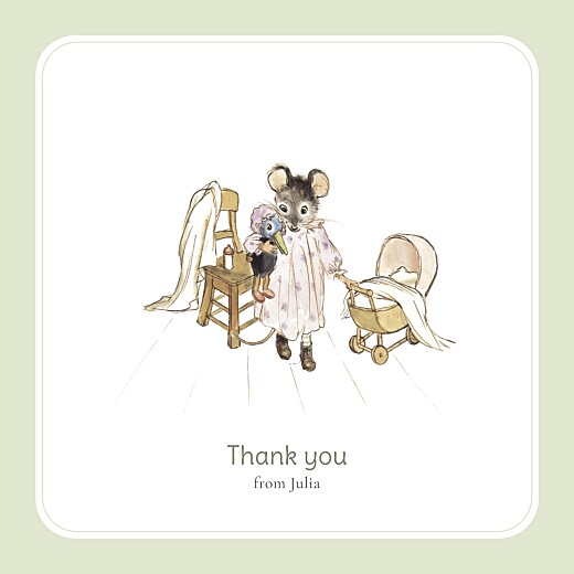 Baby Thank You Cards Ernest and Célestine I (4 pages) green - Page 1