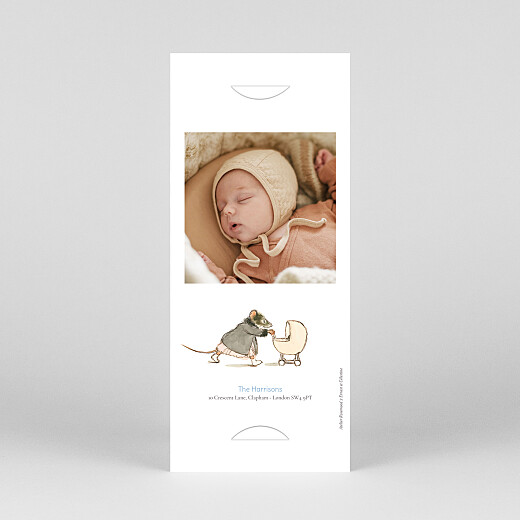 Baby Thank You Cards Ernest and Célestine I (bookmark) Blue - View 4