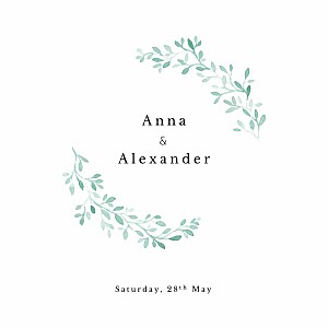 Watercolour crown (4 pages) white white wedding invitations Watercolour crown (4 pages) white white wedding invitations