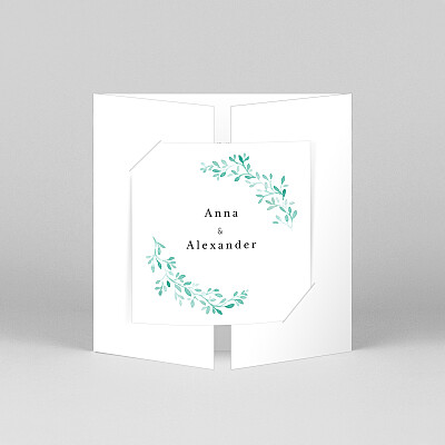 Watercolour crown (classic gatefold) white white wedding invitations Watercolour crown (classic gatefold) white white wedding invitations