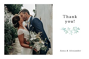 Watercolour crown (landscape) white wedding thank you cards Watercolour crown (landscape) white wedding thank you cards