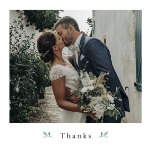 Wedding Thank You Cards Watercolour Crown (4 Pages) White