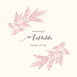Sweet melody pink pink christening invitations Sweet melody pink pink christening invitations