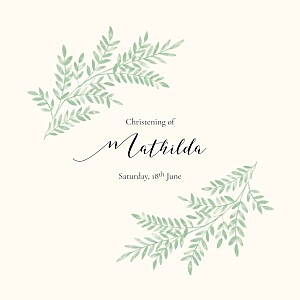 Sweet melody green christening invitations Sweet melody green christening invitations