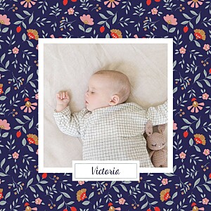 Flora (4 pages) midnight blue baby announcements Flora (4 pages) midnight blue baby announcements