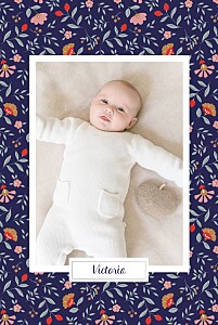 Flora (portrait) midnight blue baby announcements Flora (portrait) midnight blue baby announcements