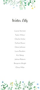 Floral frame white wedding table plan cards Floral frame white wedding table plan cards