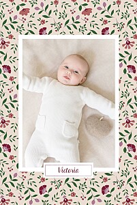 Flora (4 pages) portrait green green baby thank you cards Flora (4 pages) portrait green green baby thank you cards