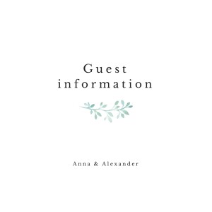 Guest Information Cards Watercolour Crown White