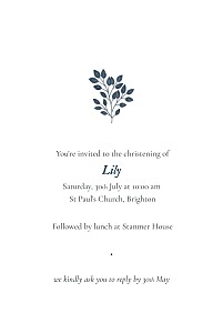 Verdure bouquet blue christening invitations Verdure bouquet blue christening invitations