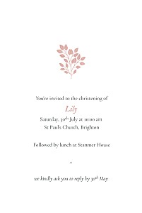 Verdure bouquet pink pink christening invitations Verdure bouquet pink pink christening invitations