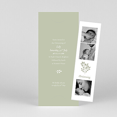 Verdure bouquet (bookmark) green green christening invitations Verdure bouquet (bookmark) green green christening invitations