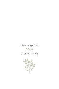 Verdure bouquet green christening menus Verdure bouquet green christening menus