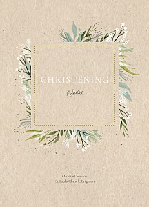 Everlasting love beige christening order of service booklets Everlasting love beige christening order of service booklets