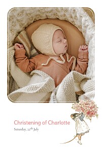 Ernest and célestine (portrait) pink christening invitations Ernest and célestine (portrait) pink christening invitations