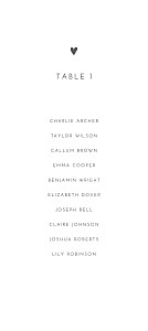Lovely heart white wedding table plan cards Lovely heart white wedding table plan cards