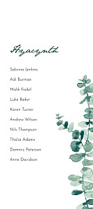 Eucalyptus white wedding table plan cards Eucalyptus white wedding table plan cards