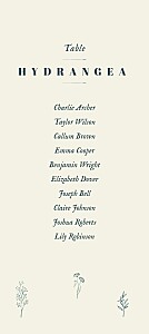 Floral minimalist beige wedding table plan cards Floral minimalist beige wedding table plan cards
