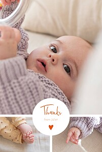 Heart medallion (portrait) orange orange baby thank you cards Heart medallion (portrait) orange orange baby thank you cards