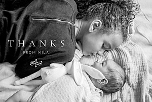 Solfa (landcape) 4 pages white baby thank you cards Solfa (landcape) 4 pages white baby thank you cards