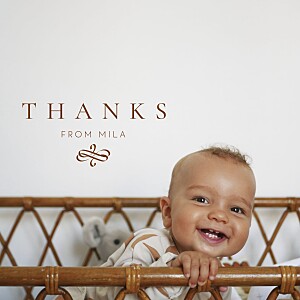 Solfa brown brown baby thank you cards Solfa brown brown baby thank you cards