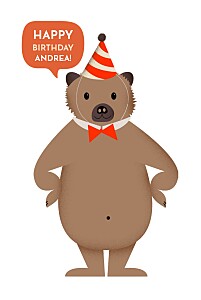 Happy bear-thday orange kids party invitations Happy bear-thday orange kids party invitations