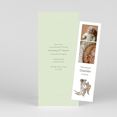 Ernest and célestine (bookmark) green green christening invitations Ernest and célestine (bookmark) green green christening invitations