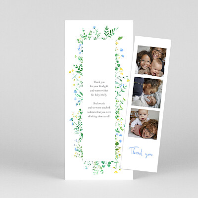 Floral frame (bookmark) blue blue baby thank you cards Floral frame (bookmark) blue blue baby thank you cards