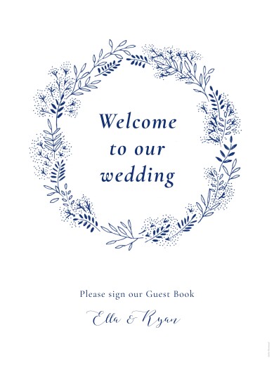 Wedding Signs Fields of Gold Blue - Front