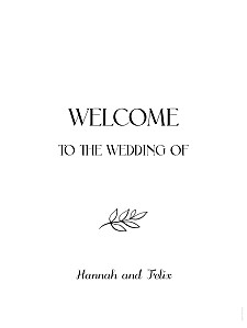 Subtle sprig white wedding signs Subtle sprig white wedding signs