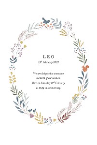 Woodland wreath (portrait) white boys baby announcements Woodland wreath (portrait) white boys baby announcements