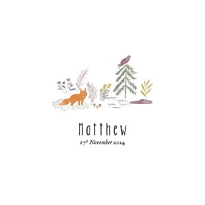 Watercolour woodland (4 pages) white woodland baby thank you cards Watercolour woodland (4 pages) white woodland baby thank you cards
