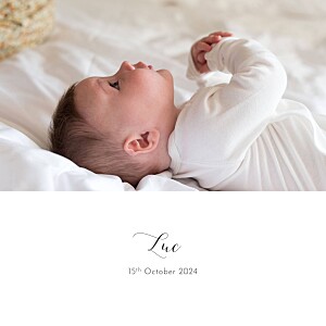 Lovely laurel (foil) white photo christening invitations Lovely laurel (foil) white photo christening invitations