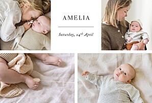 Sweet moments (5 photos) white christening invitations Sweet moments (5 photos) white christening invitations