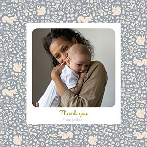 Liberty squirrel (4 pages) blue woodland baby thank you cards Liberty squirrel (4 pages) blue woodland baby thank you cards