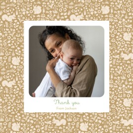 Baby Thank You Cards Liberty Squirrel (4 Pages) Yellow