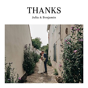 Magazine (4 pages) white wedding thank you cards Magazine (4 pages) white wedding thank you cards