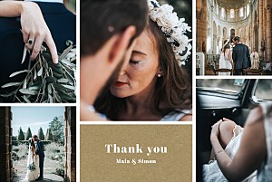 Prosper (4 pages) kraft wedding thank you cards Prosper (4 pages) kraft wedding thank you cards