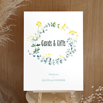 Watercolour meadow yellow wedding signs Watercolour meadow yellow wedding signs