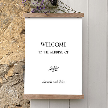 Subtle sprig white wedding signs Subtle sprig white wedding signs