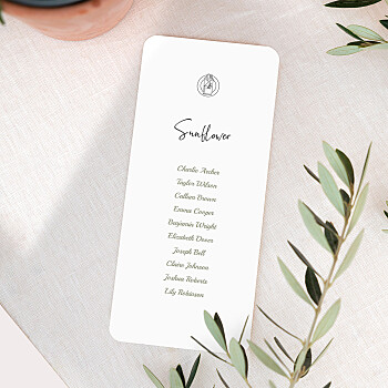Your day, your way white wedding table plan cards Your day, your way white wedding table plan cards