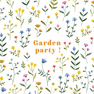 Wildflowers white birthday invitations Wildflowers white birthday invitations