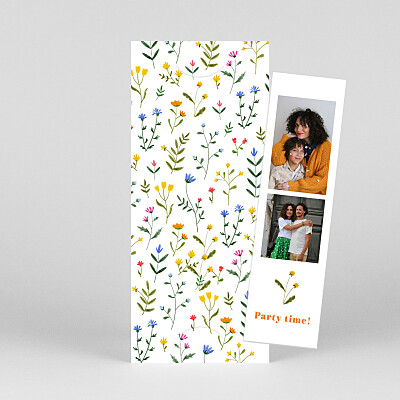 Wildflowers (bookmark) white birthday invitations Wildflowers (bookmark) white birthday invitations