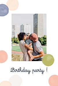 Confetti (portrait) pink girls kids party invitations Confetti (portrait) pink girls kids party invitations