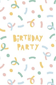 Streamers pastel blue kids party invitations Streamers pastel blue kids party invitations